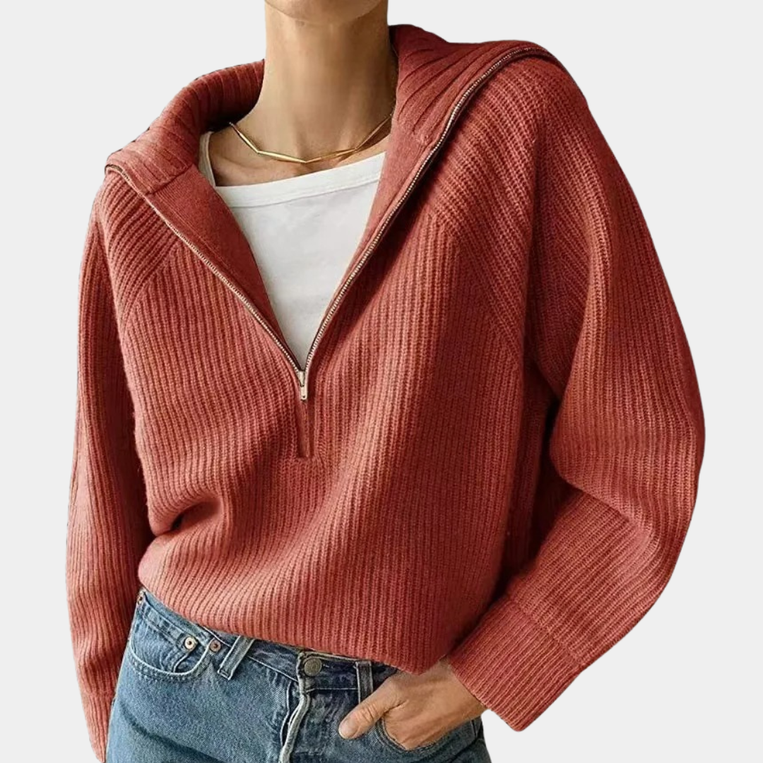 Snygg hösttröja för dam med lång ärm och ledig stil för vardagsmode