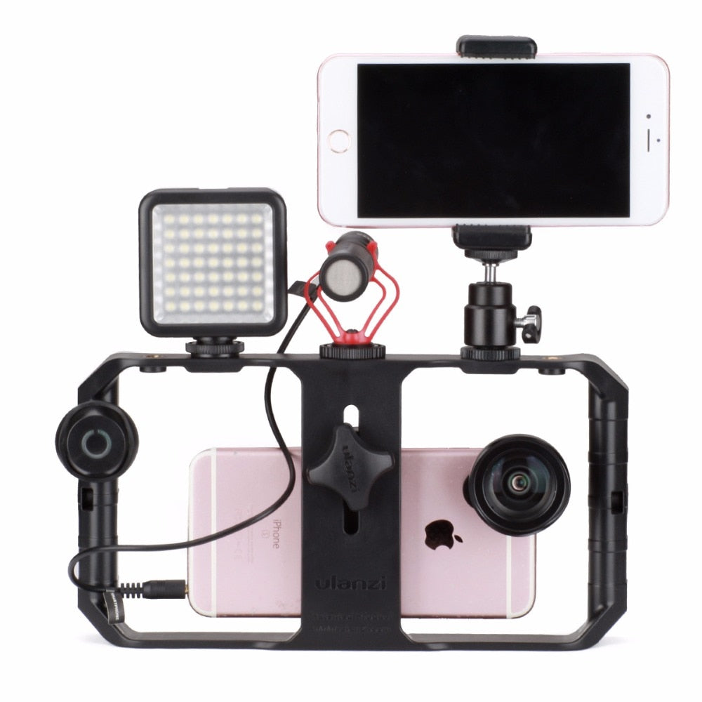 Universal mobilrigg för videostabilisering och professionell filmning med smartphone