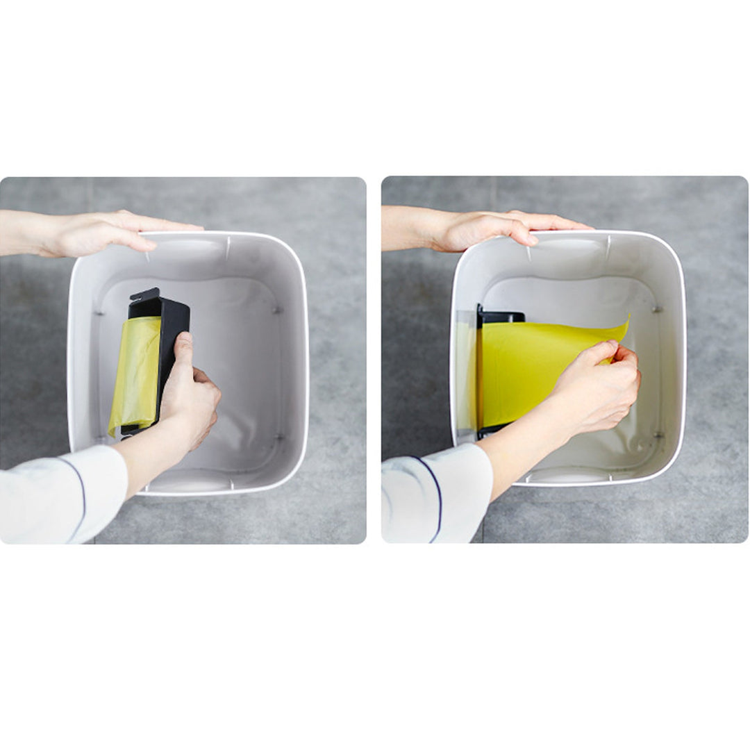 Närbild på kontrollpanelen och sensorn på en vit touchless soptunna