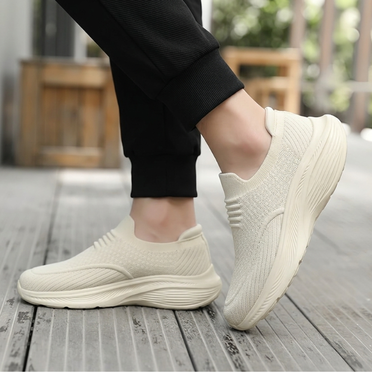 Unisex slip-on komfortskor i profil, stötdämpande promenadskor för vardagen