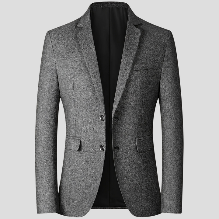 Grå mönstrad blazer för herr med elegant krage och fickor