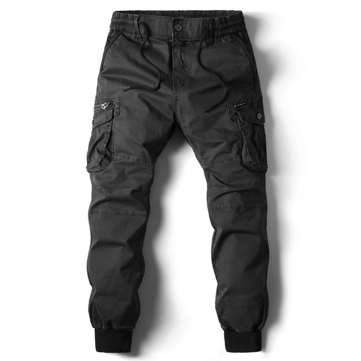 Vaughn svarta utility cargo byxor framifrån