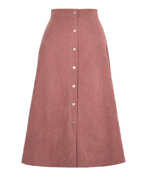 Elegant damkjol med hög midja bakifrån för en stilsäker look