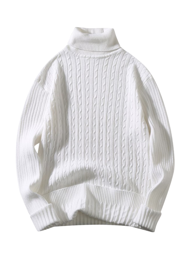 Traditionellt stickad damtröja med modern högkrage