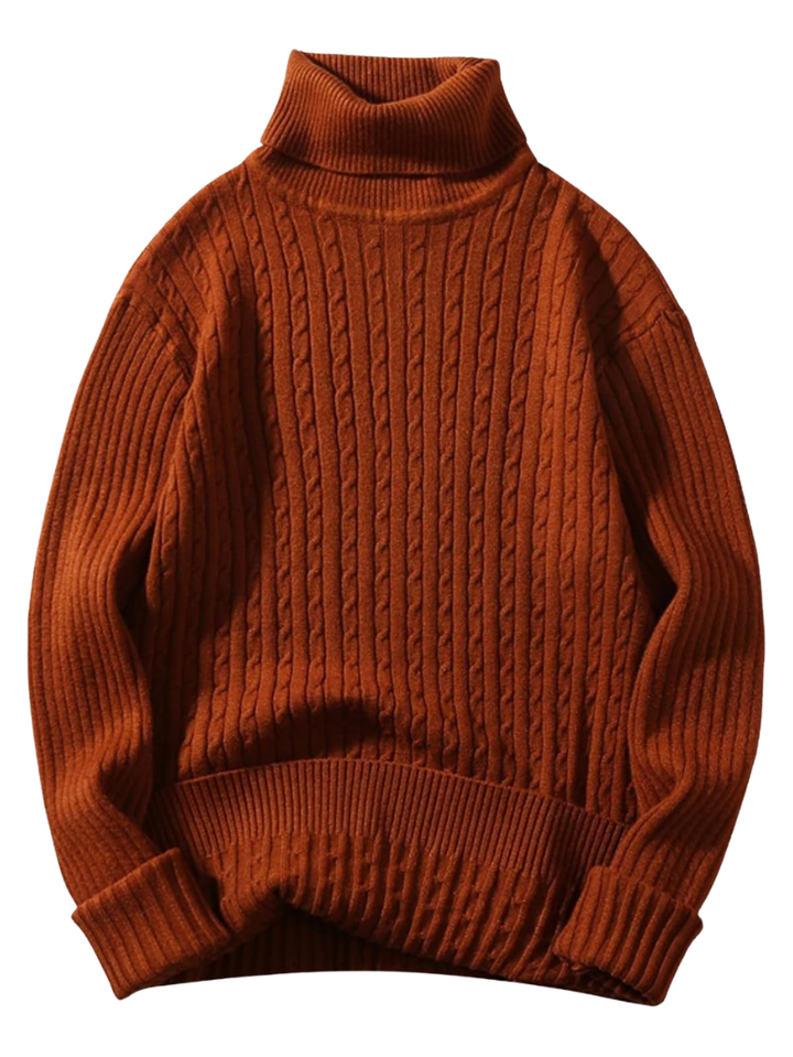 Klassisk damtröja med hög krage i fin stickning för höstmode