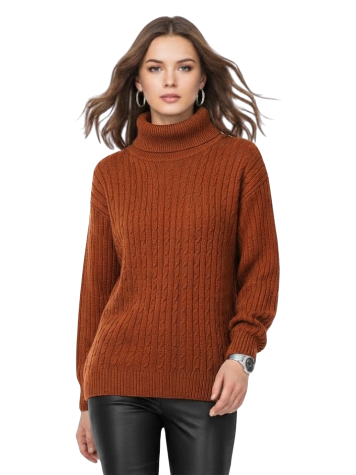 Vintertröja för dam med elegant högkrage och mjukt material
