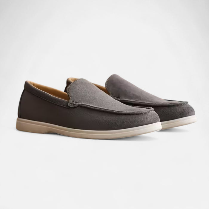 Klassiska blå loafers för herrar, stilrena slip-on skor för sommar