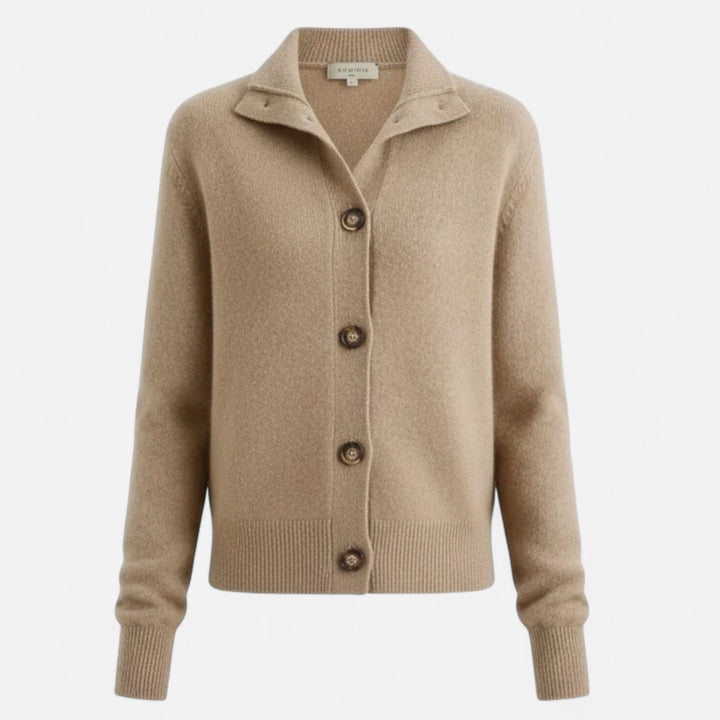 Elegant damkläder jacka med ståkrage, ärmdetalj och söm