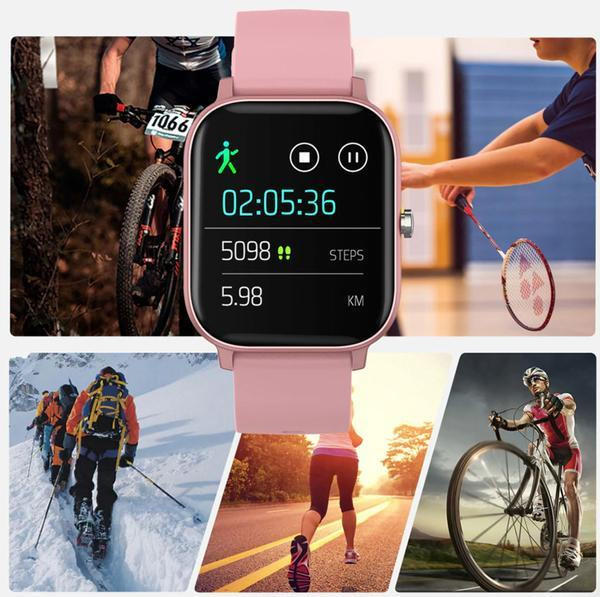 Sportklocka med träningsfunktioner och silikonarmband i profil