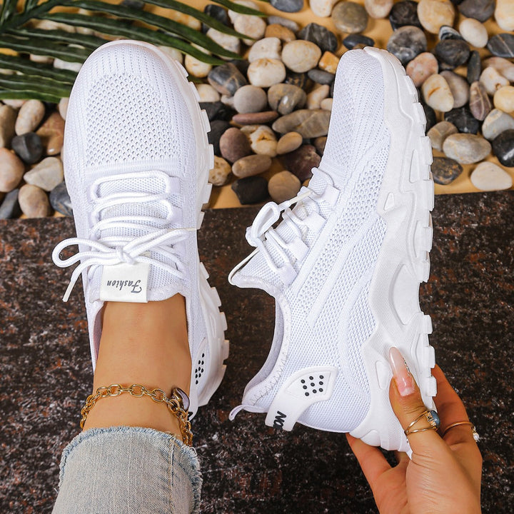 Beiga sneakers dam, eleganta sportiga vardagsskor med skön sula