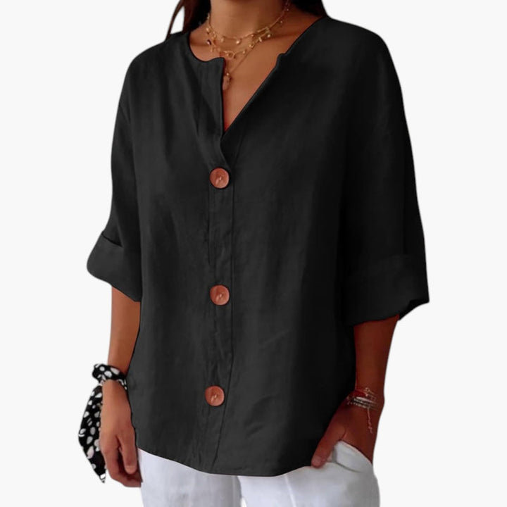Kortärmad blus för kvinnor med fokus på komfort och stil