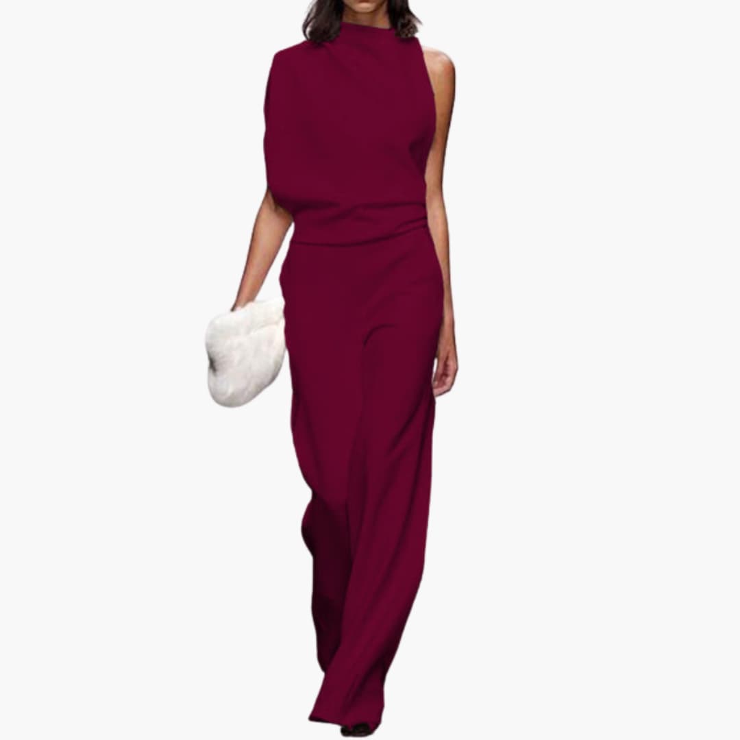 Svart eller mönstrad elegant jumpsuit för dam med raka ben