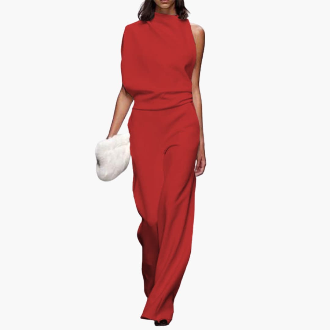 Snygg vardagsstil på dam jumpsuit med raka ben och ärmar