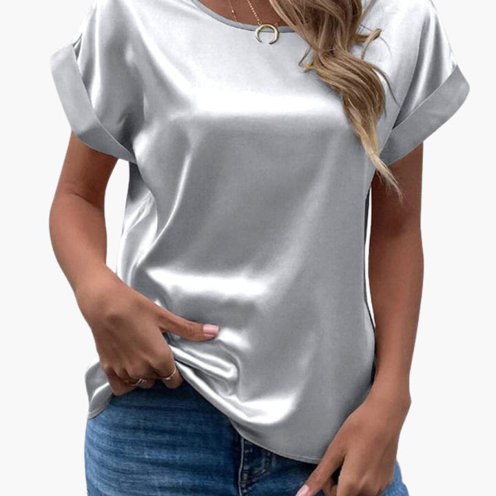 Trendig topp för kvinnor med rundhalsad design