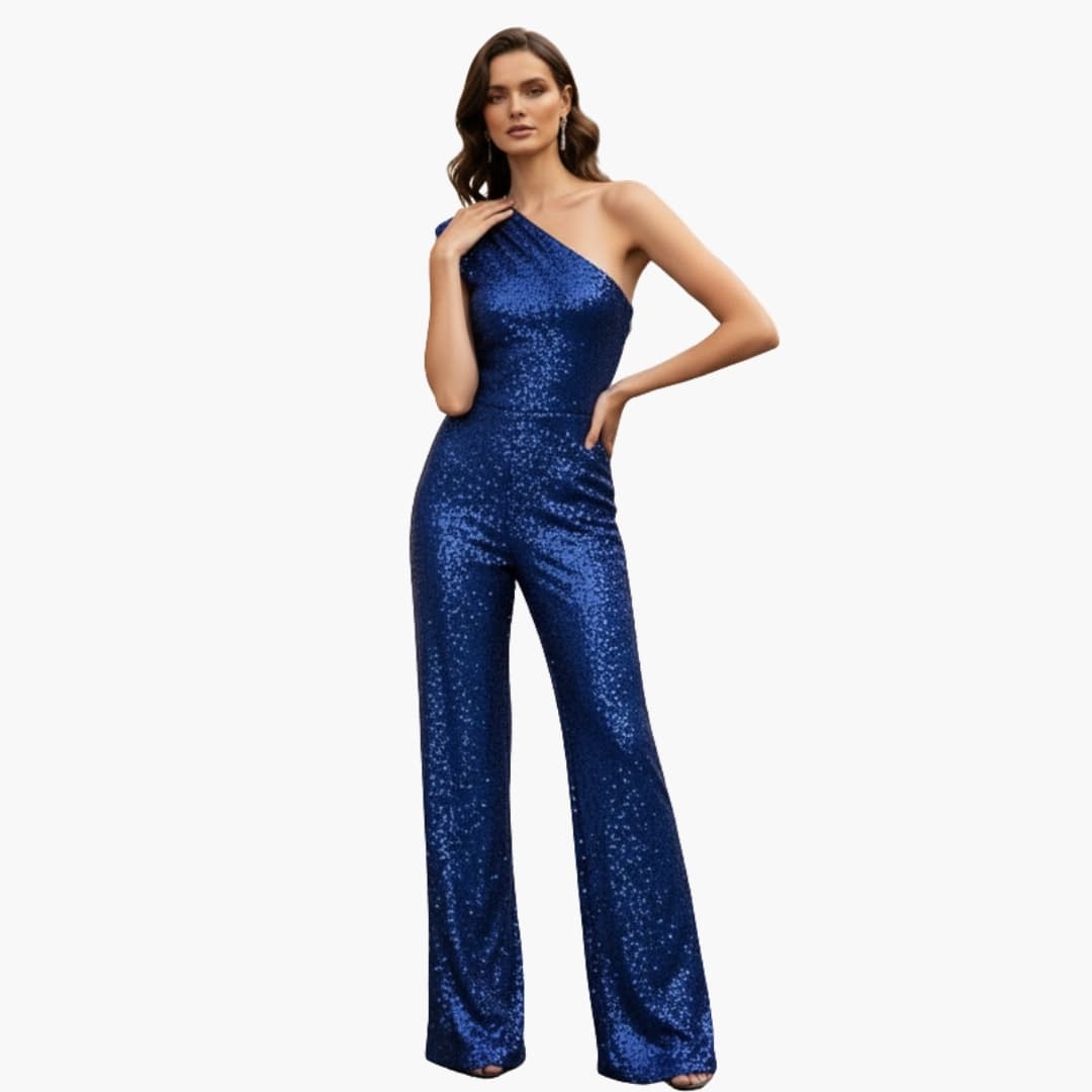 Snygg festoutfit för kvinnor i form av en paljettprydd jumpsuit