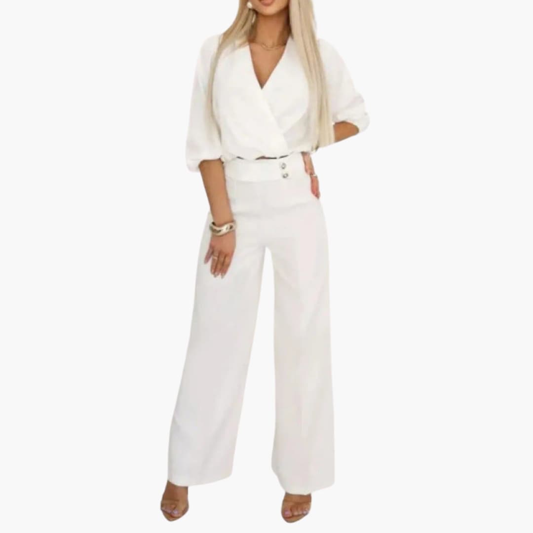 Behaglig och trendig damjumpsuit med vida ben för stilfulla tillfällen