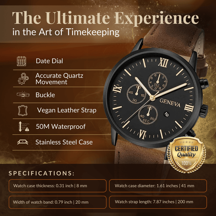 Elegant Analog Quartz Watch with Strap
