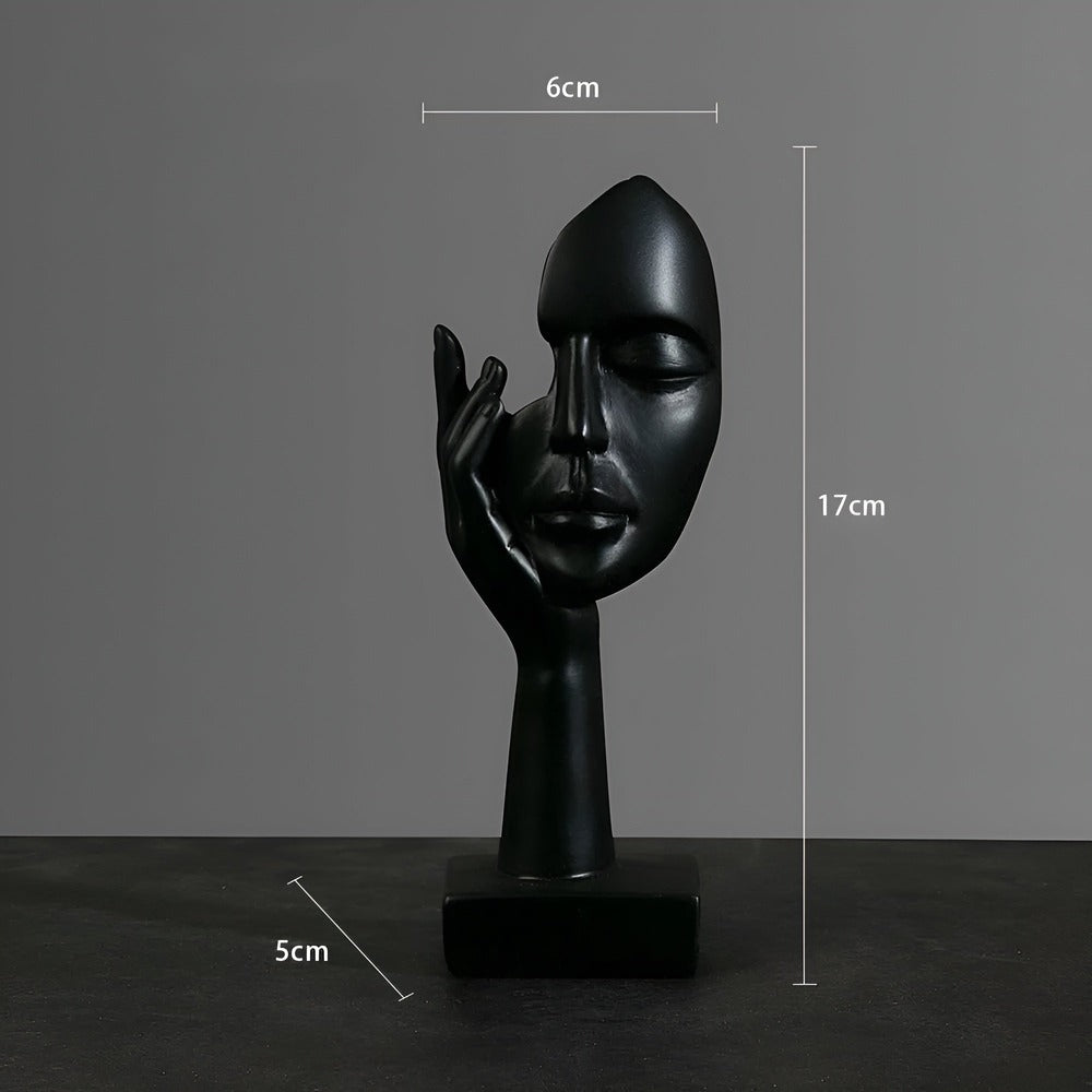 Abstrakt design Nordic Mind, harts skulptur som elegant dekorationsfigur för inredning.