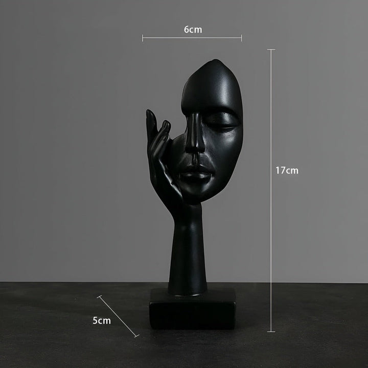 Abstrakt design Nordic Mind, harts skulptur som elegant dekorationsfigur för inredning.