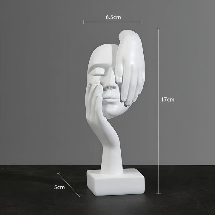 Elegant dekorationsfigur Nordic Mind, abstrakt design i harts som modern heminredning.