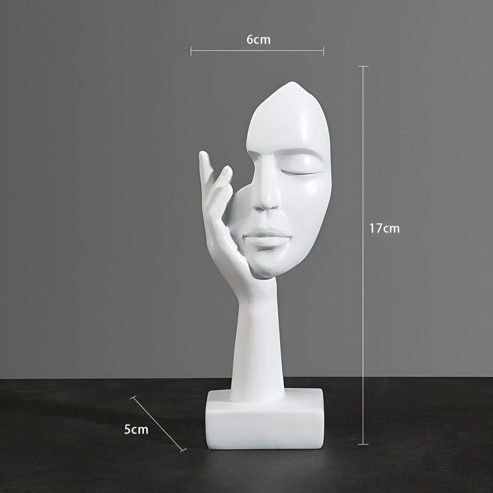 Unik abstrakt prydnad i harts, skulptur Nordic Mind som modern bordsdekoration.