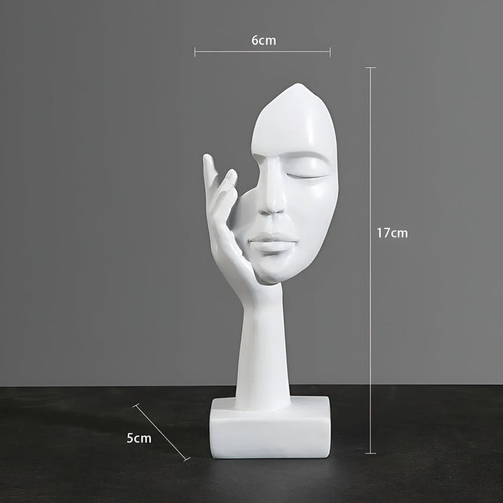 Unik abstrakt prydnad i harts, skulptur Nordic Mind som modern bordsdekoration.