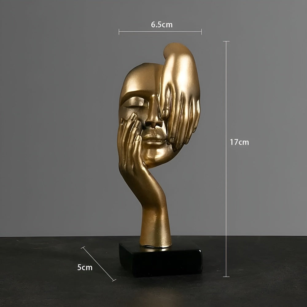 Heminredningskonst: Abstrakt figur Nordic Mind i harts, modern design och tankesätt.