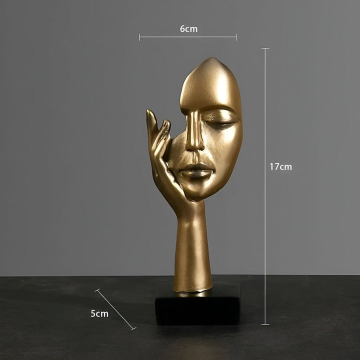 Abstrakt konstskulptur Nordic Mind, handgjord hartsfigur för stilren inredning och hem.