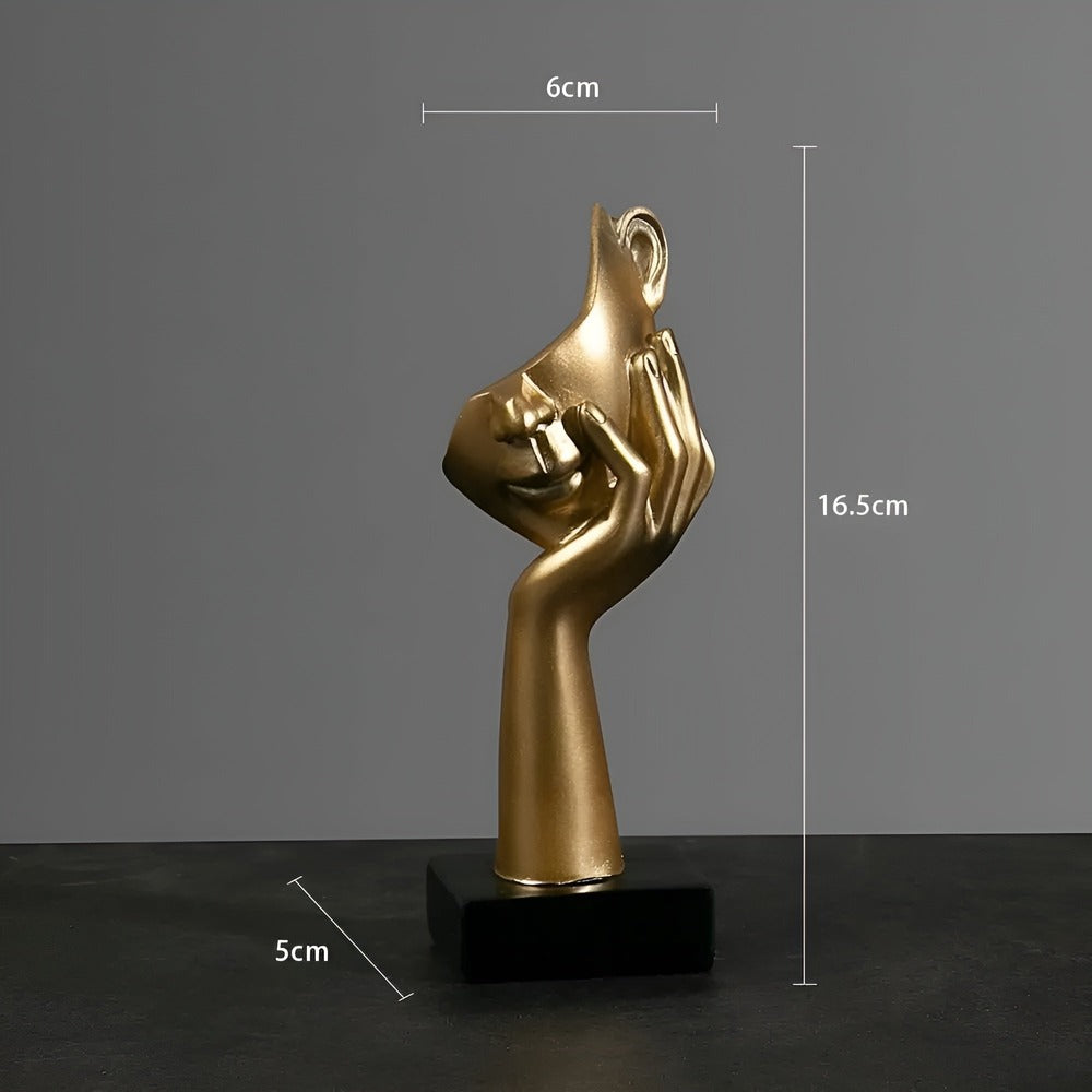 Dekorativ hartsfigur: Abstrakt skulptur Nordic Mind, modern design som bordsdekoration.