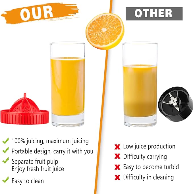 Trådlös bärbar juicepress som pressar c-vitaminrik frukt på språng