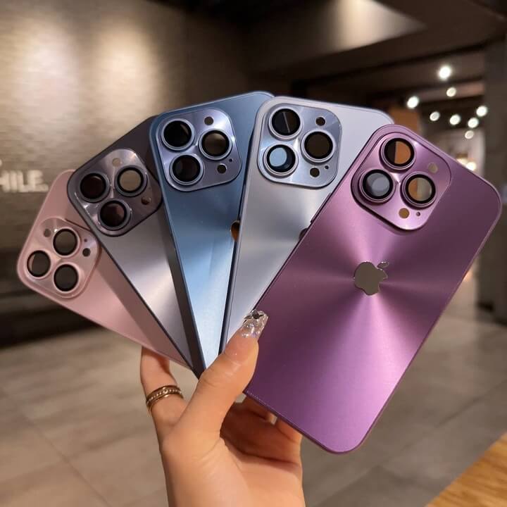 Elektropläterat Matt Akryl Glas iPhone Skyddsfodral