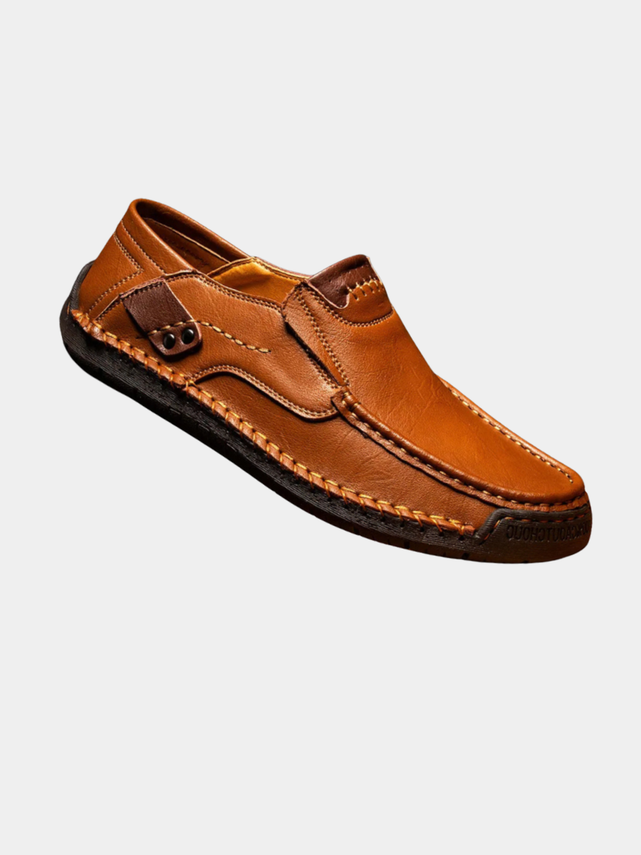 Klassiska loafers för herr i ljusbrun nyans