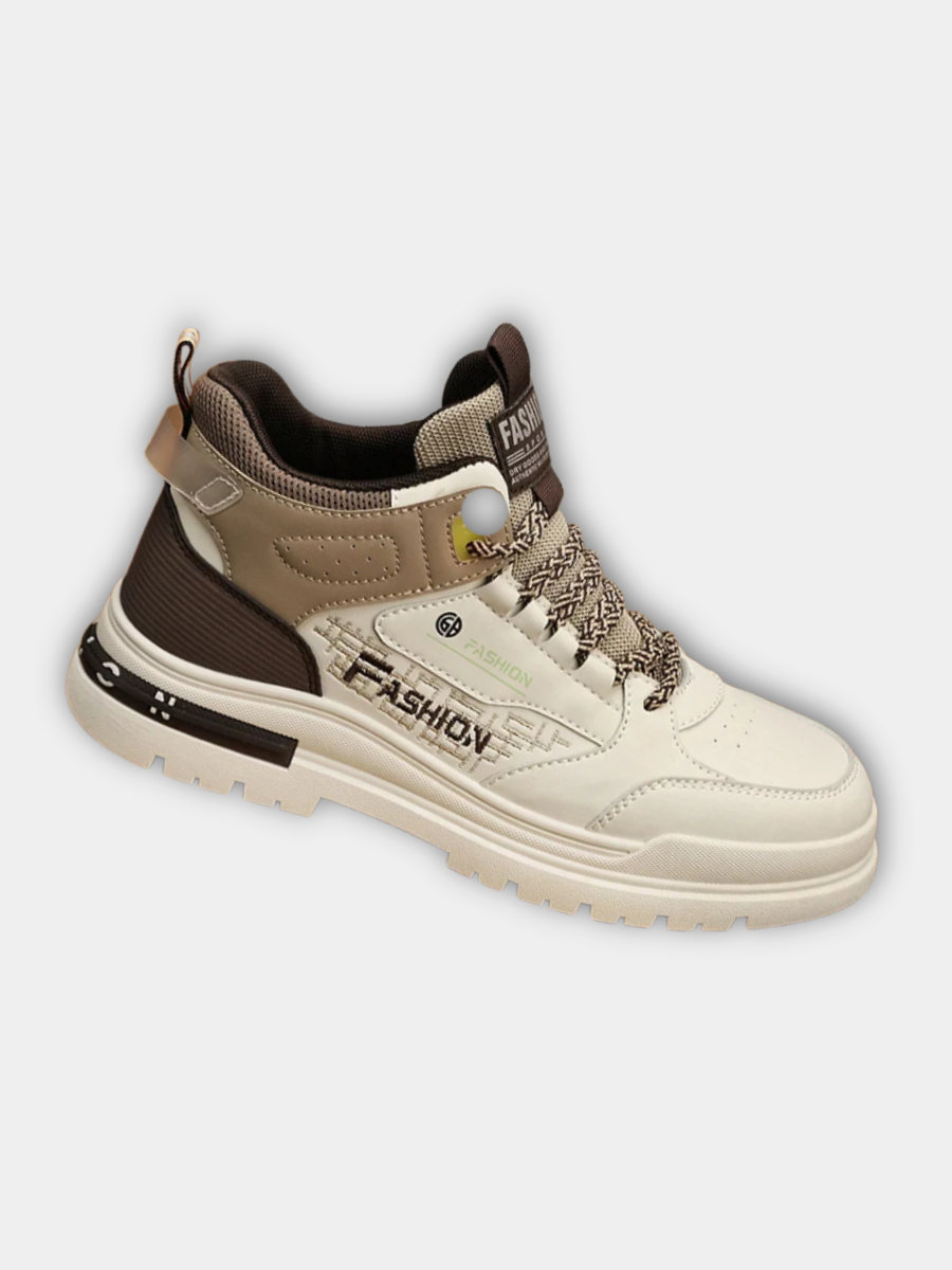 Herr promenadskor i brun och beige färg