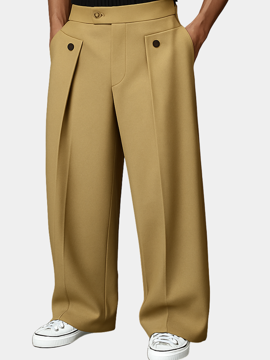 Trendiga herrbyxor i khaki med modern passform