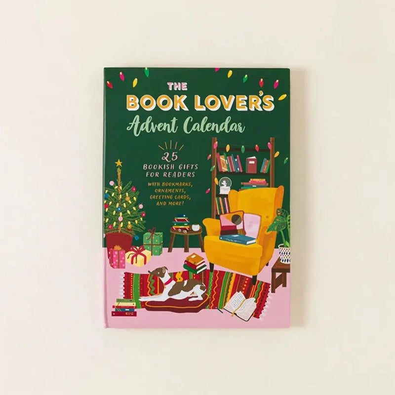 "Adventskalender för bokälskare med stilfullt boktema, perfekt julklapp för läsentusiaster. 25 handgjorda överraskningar."