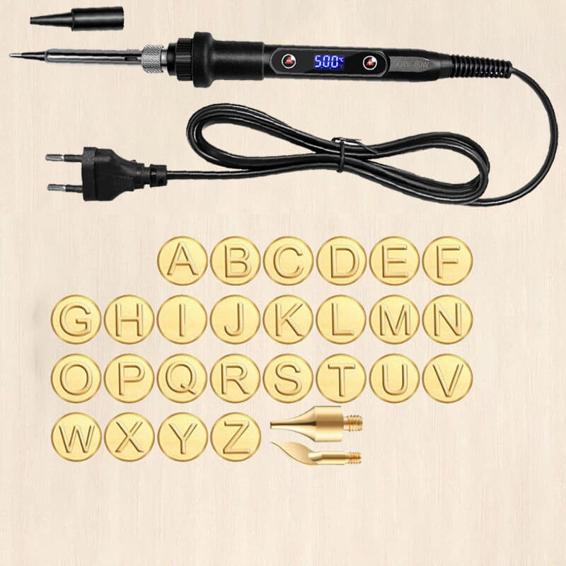 DIY-set för att bränna och skulptera bokstäver och siffror