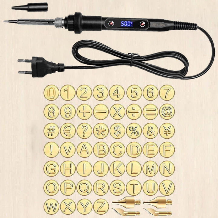 DIY-set för att bränna och skulptera bokstäver och siffror