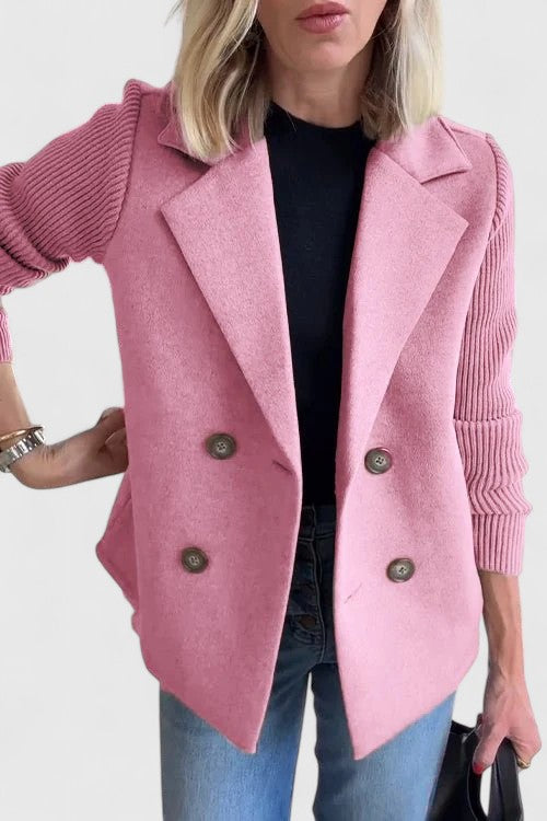 Damkläder Winslet Elegant Blazer i rosa färg med dubbelknäppning