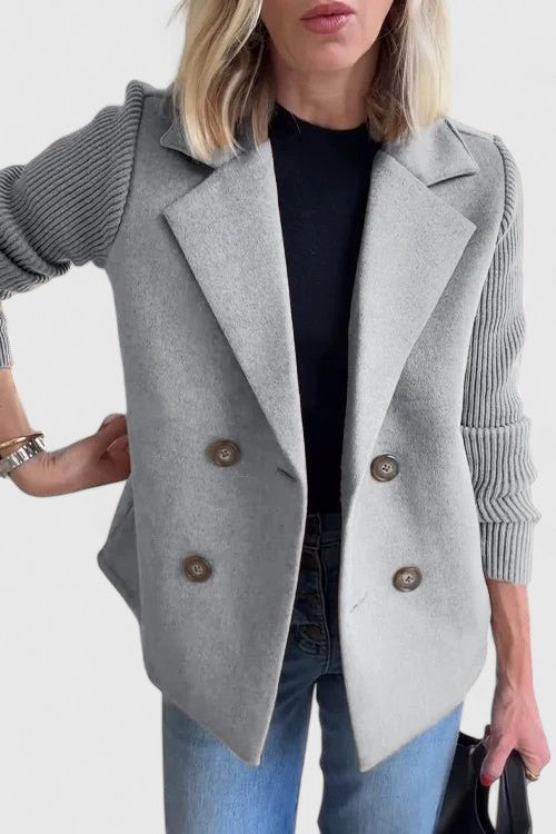 Grå damkavaj Winslet Elegant Blazer med snygga kontrastärmar