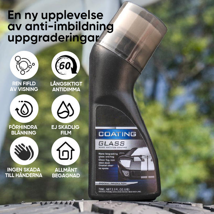 Imfritt medel för glas och speglar, säker sikt i alla väder, 70 ml flaska för garage & fordon, enkel att applicera.