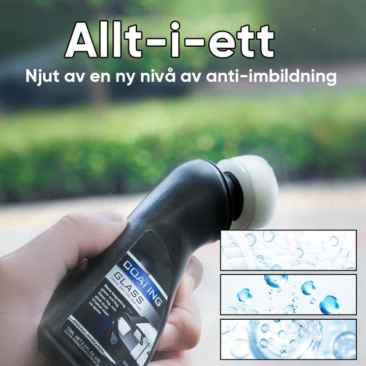 Imfritt medel för glas och speglar, säker sikt i alla väder, 70 ml flaska för garage & fordon, enkel att applicera.