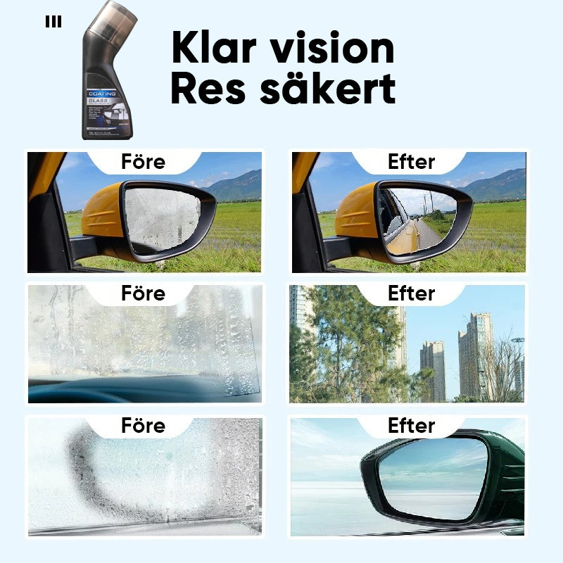 Imfritt medel för glas och speglar, säker sikt i alla väder, 70 ml flaska för garage & fordon, enkel att applicera.