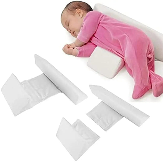 Babypresent: Kvalitativ antirullkudde i minnesskum. Justerbar babykudde för nyföddas säkra sömn.