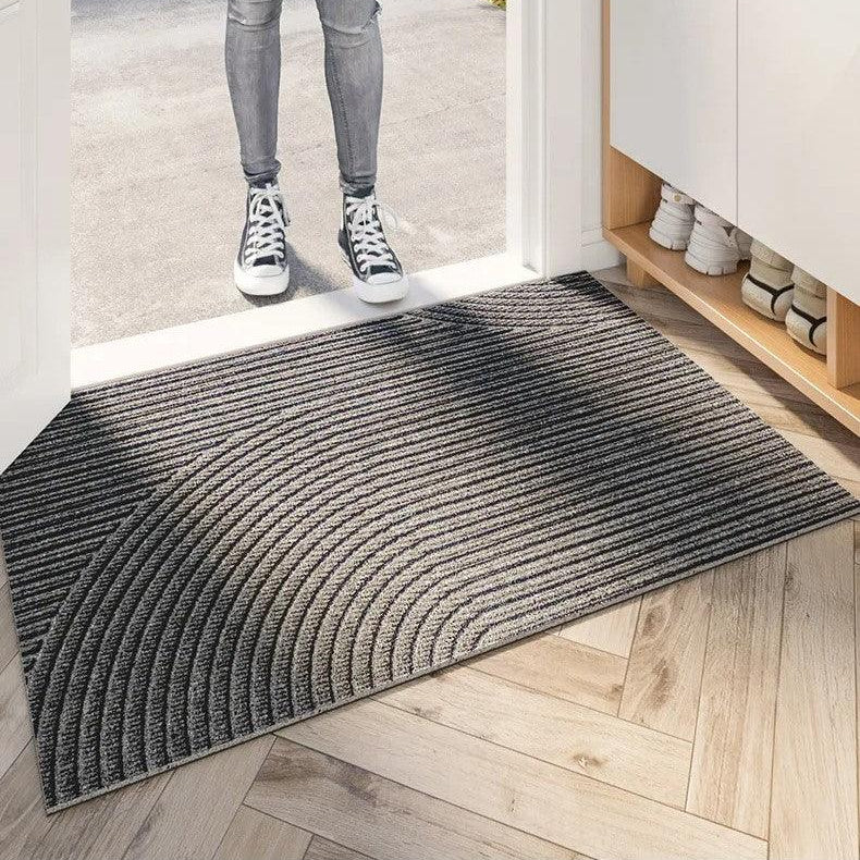 Närbild på texturerad yta av smutsfångare för hall och hallgolv