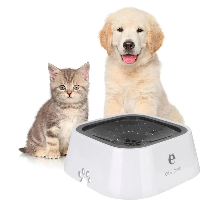 Antispill vattenskål för hund, katt. Spillfri drickskål håller golven rena och torra.