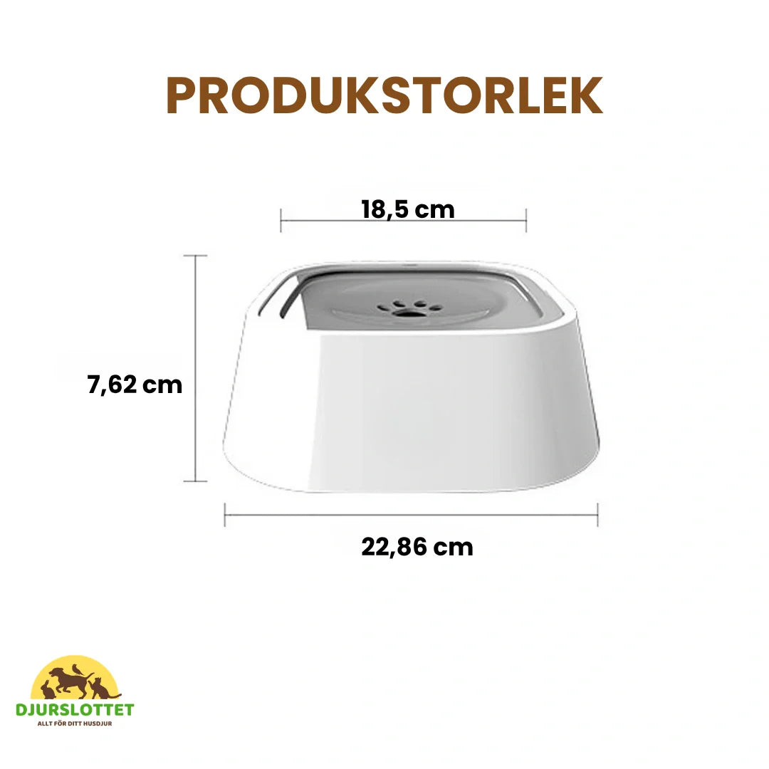 Husdjurskål med antispill design. Säkerställer torra golv för aktiva hundar och katter.