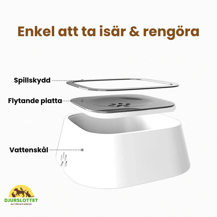 Fräscht vatten till din hund eller katt med denna antispill drickskål, ingen röra.