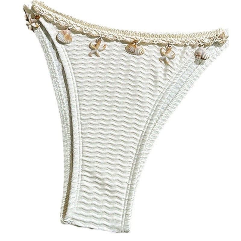 Elegant aprikos damtriangelbikini, bekväma simkläder för sommar, strand & pool.
