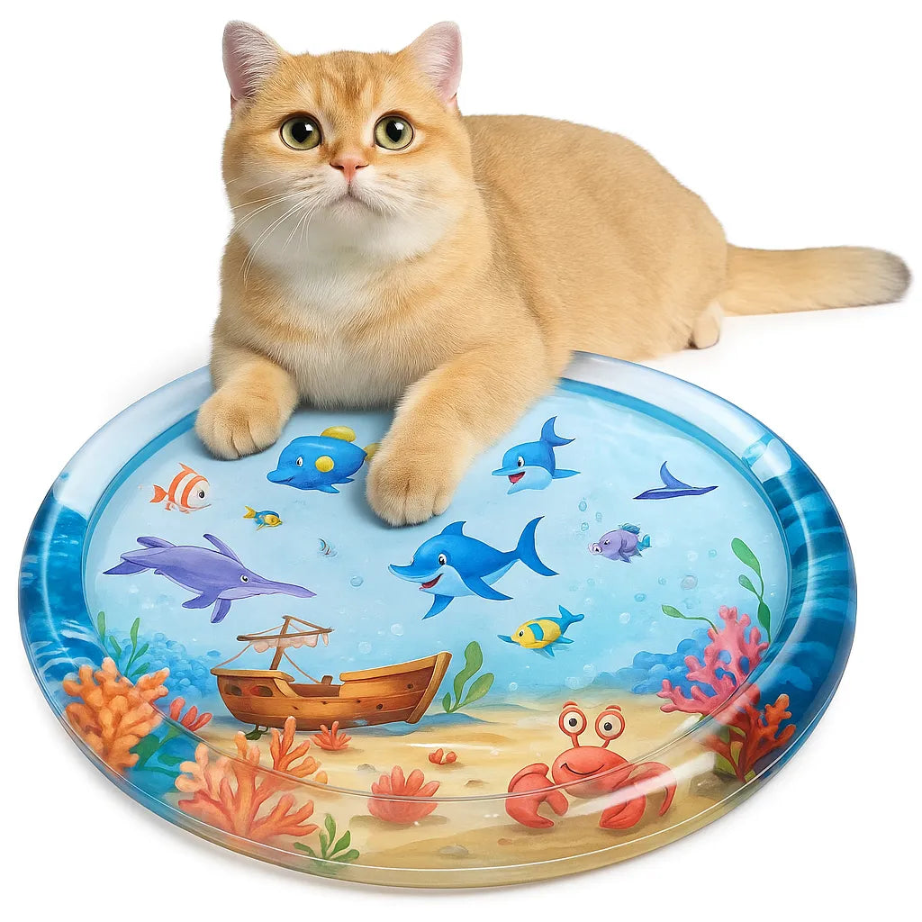 AquaPaw vattenlekmatta för husdjur. Perfekt för sommarlek, aktivering och svalka för hund & katt.
