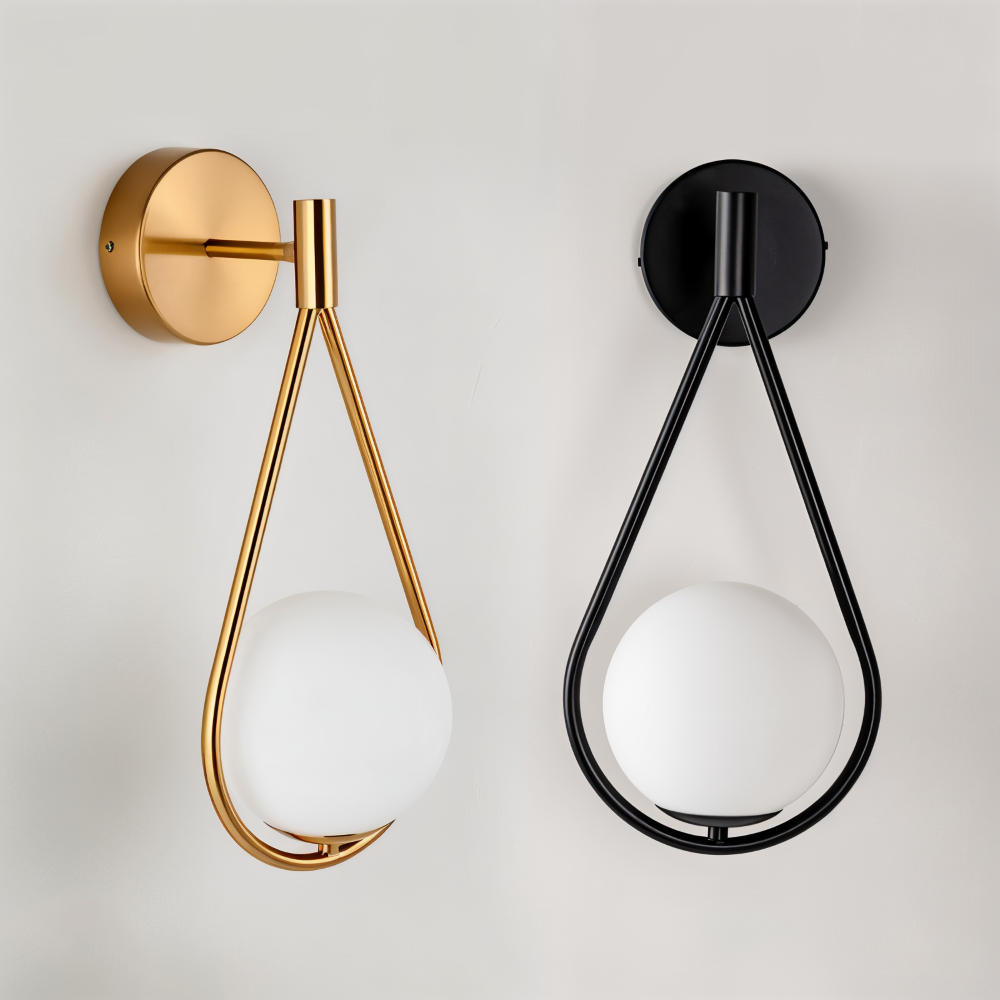 ArtLoop LED-vägglampa. Elegant droppformad design. För vardagsrum, hall eller sovrum.
